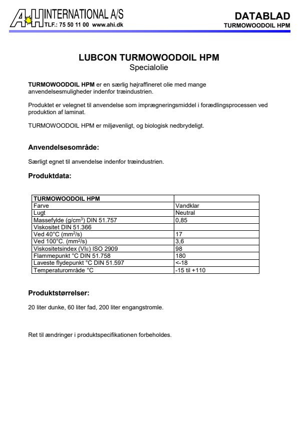 

Turmowoodoil HPM

